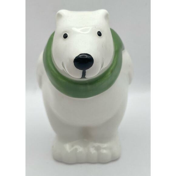 Vintage Coca-Cola Bears Salt and Pepper Shakers White Red Green 3" Tall - Picture 4 of 9